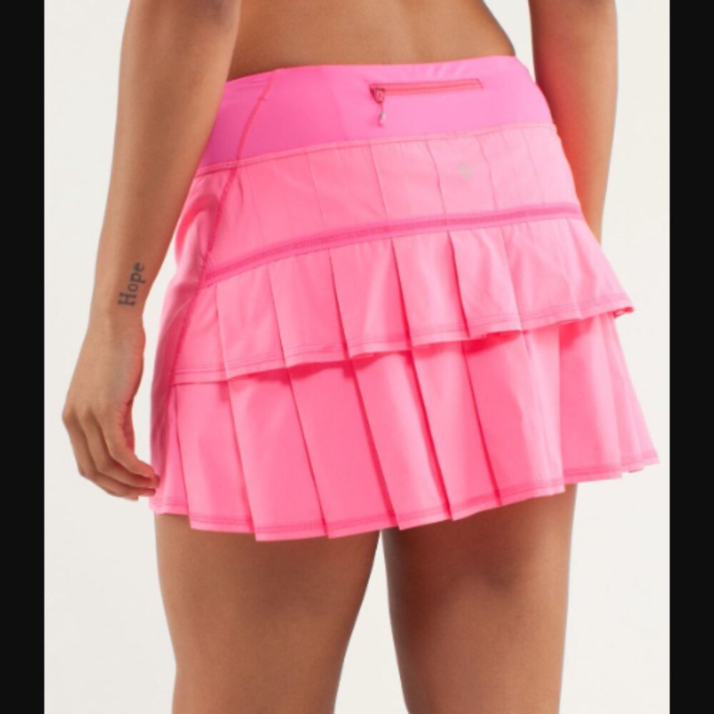 Lululemon Athletica Pace Setter Skirt Skort Pleated Mini Pinkelicious Sz8 $78.00